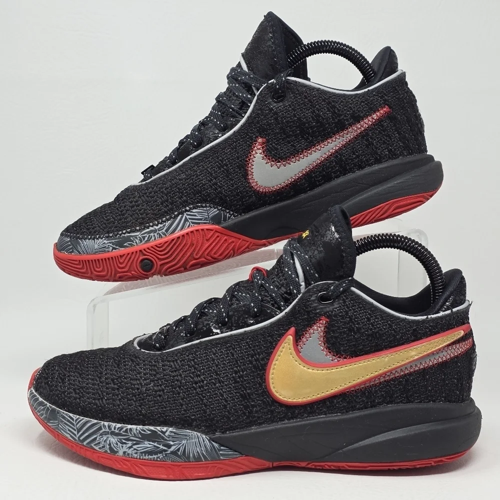 Nike Lebron XX 20 Black Basketball GS Black Red DQ8651 001 Youth Size 7Y